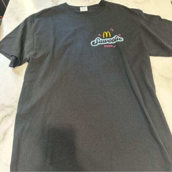 McDonalds Black Saweetie Crew Neck Short Sleeve T Shirt Size Medium - Picture 4 of 5